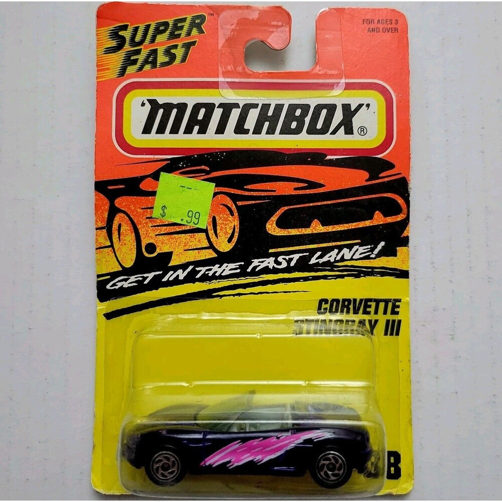 VTG 1998 MATCHBOX SuperFast #38 CHEVROLET CORVETTE STING RAY III PURPLE / Sealed